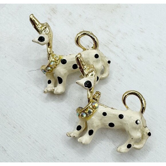 Vtg Nodder Dalmatian Dog Scatter Pins Enamel Mid Century 50s  Bobble Head Kitsch - Picture 2 of 12